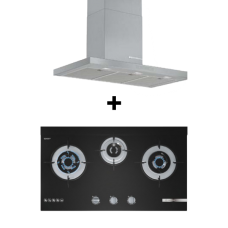 (BUNDLE) BOSCH DWB97CM50B 6 Wall-Mounted Cooker Hood (90cm) + BOSCH PMD83D31AF(PUB) Series 4 Gas Hob (78CM)